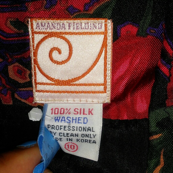 Vintage Amanda Fielding Silk Paisley Floral Blazer - Picture 5 of 6